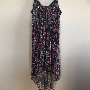 Navy Blue, White & Red Dress